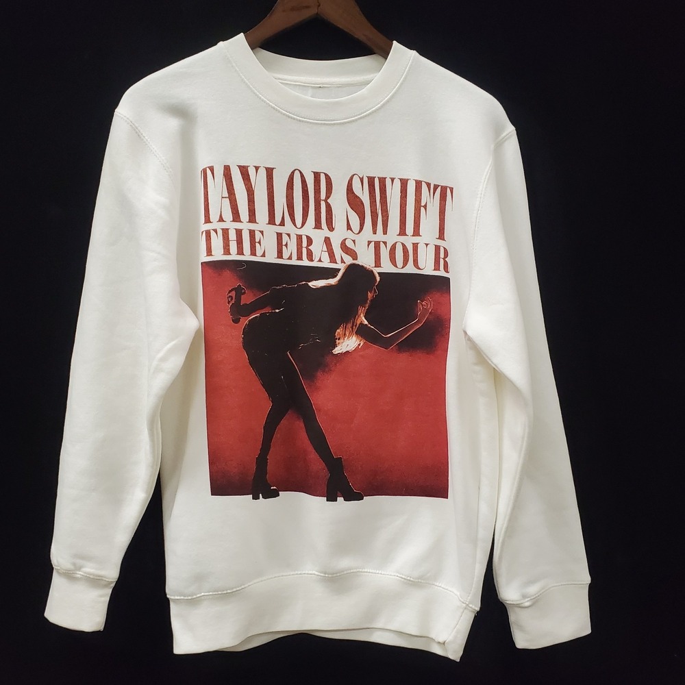 Taylor Swift Womens The Eras Tour Sweatshirt Size L AOP Graphic Swiftie Concert